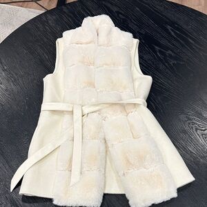Elegant Cream Fur Vest for Women
